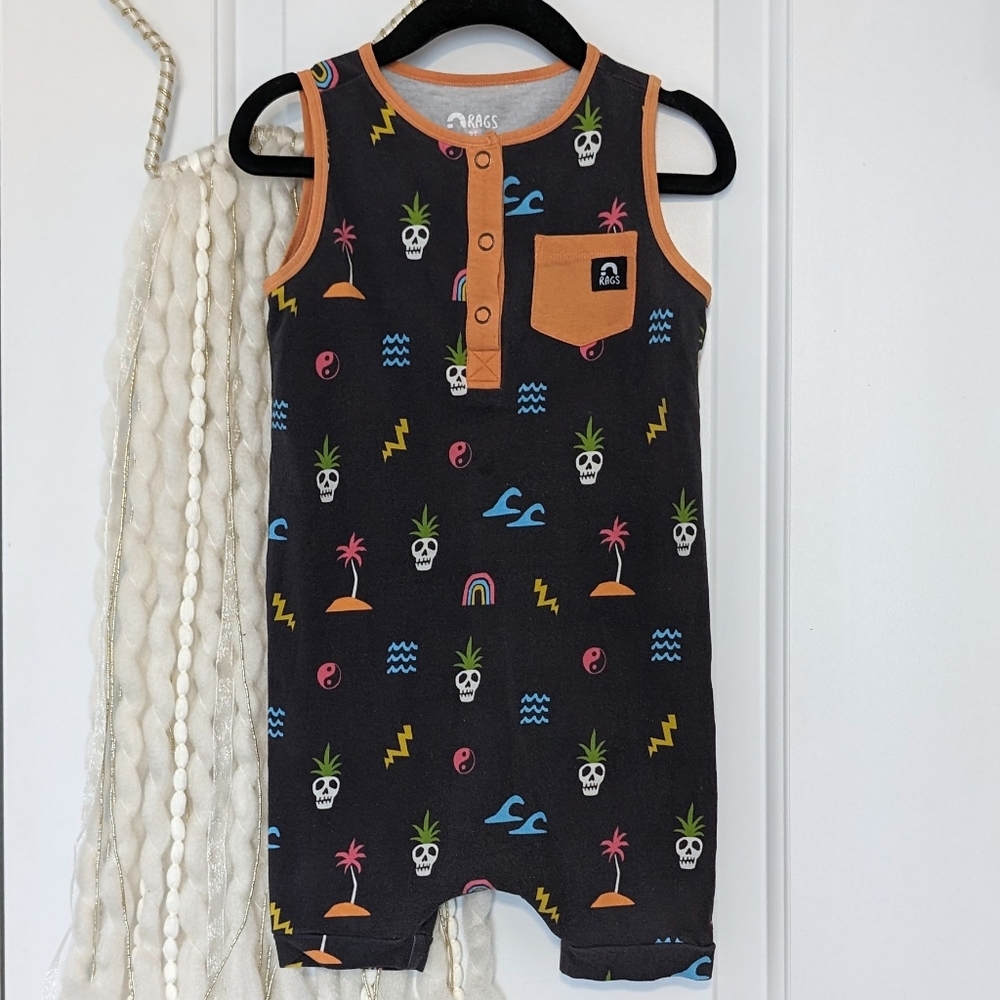 Rags Sleeveless Romper, 2T
